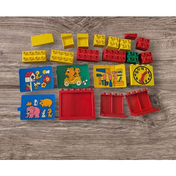 Vintage Lego Duplo Blocks and special pieces- 39 PIeces  Vintage  Duplo Blocks and special pieces- 39 PIeces School People